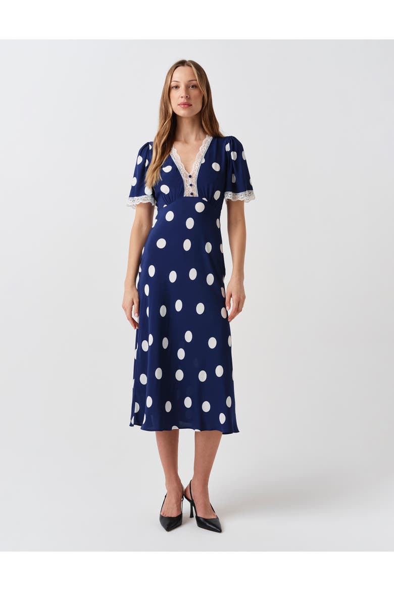 Belle Lace Crepe Midi Dress