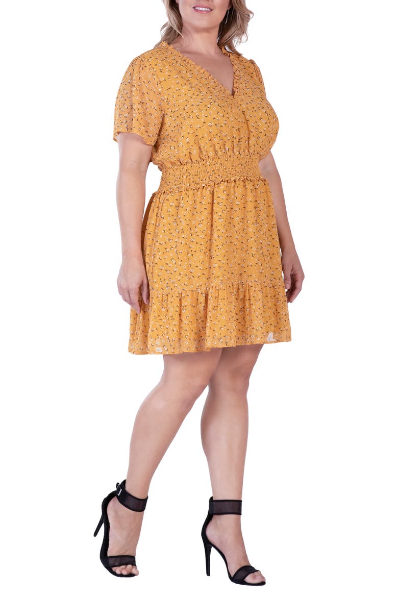Floral Short Sleeve Fit & Flare Dress