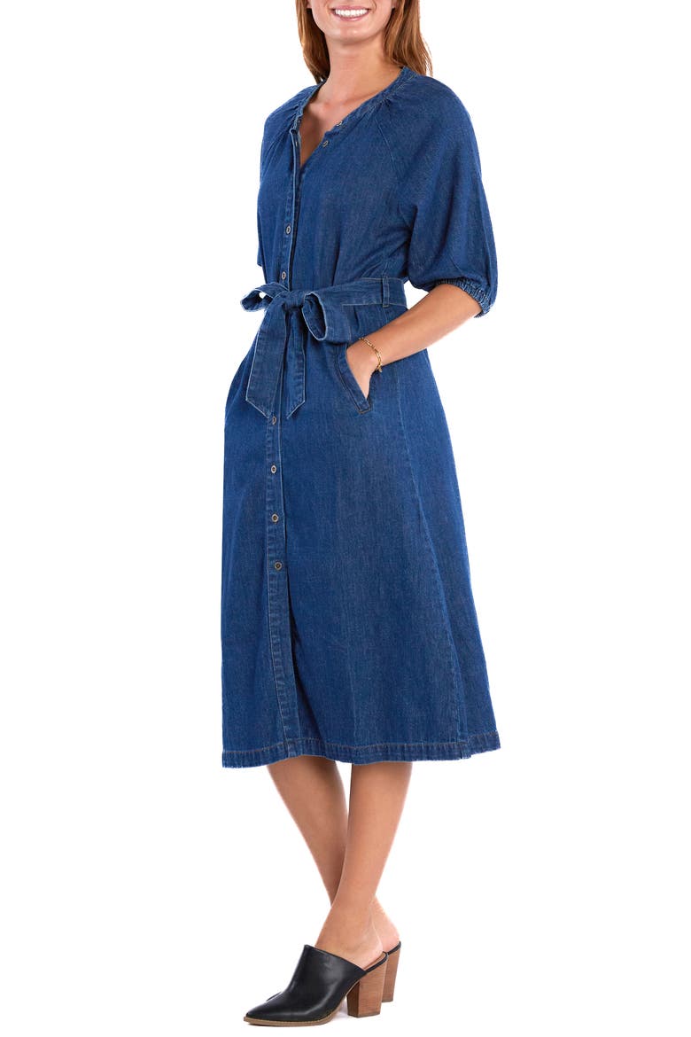Sidney Belted Denim Midi Shirtdress