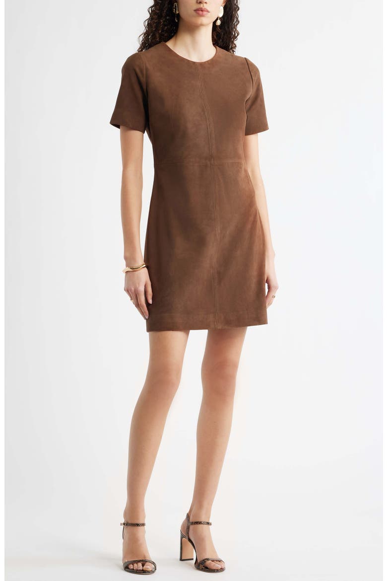 Sculpted Suede Minidress