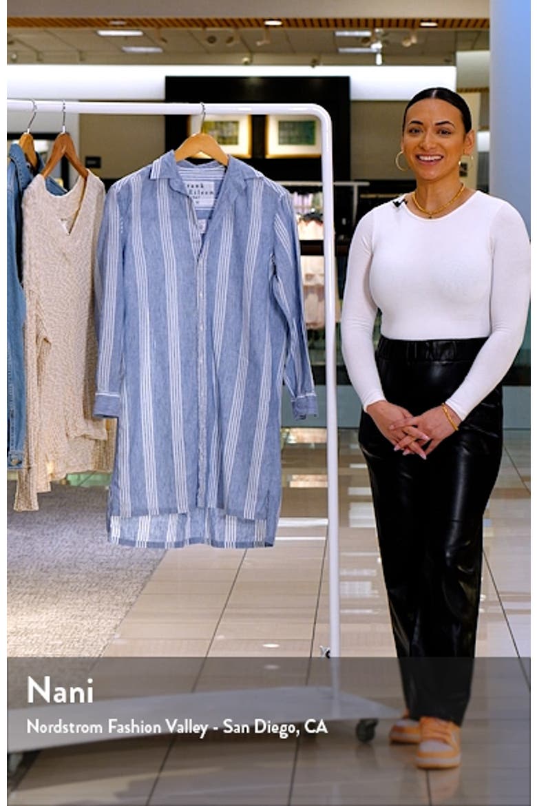 Hunter Stripe Step Hem Linen & Cotton Shirtdress