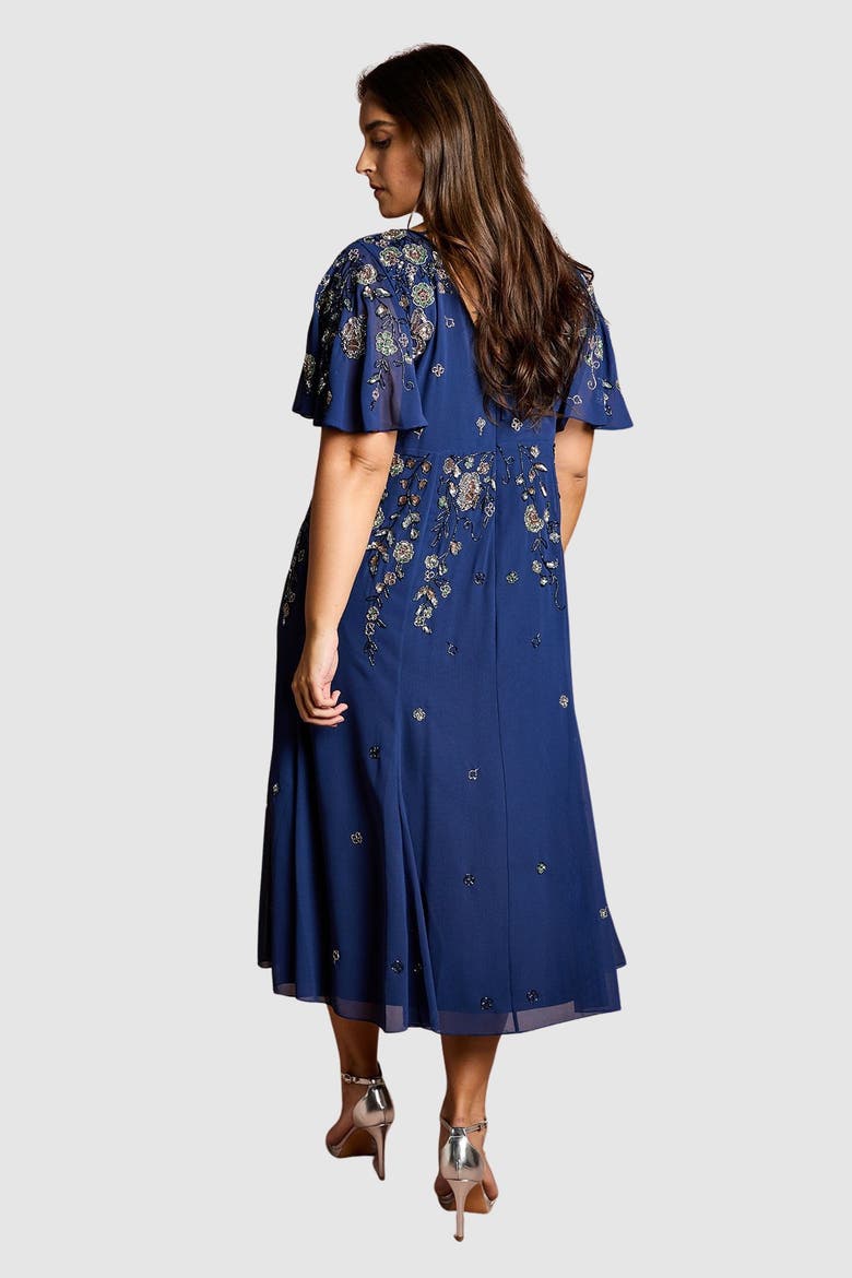 Plus Floral Embellished Midi Dress