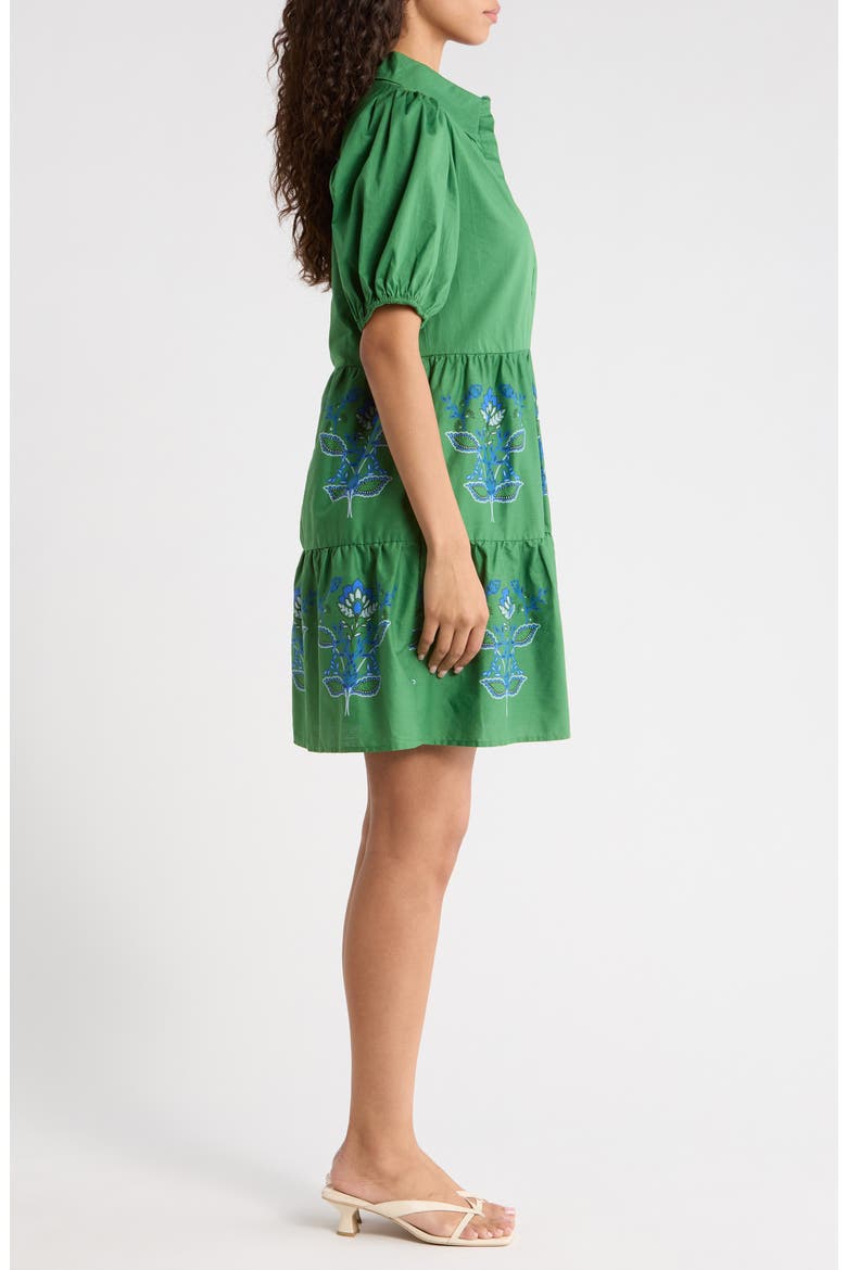 Meridy Floral Burie Tiered Minidress