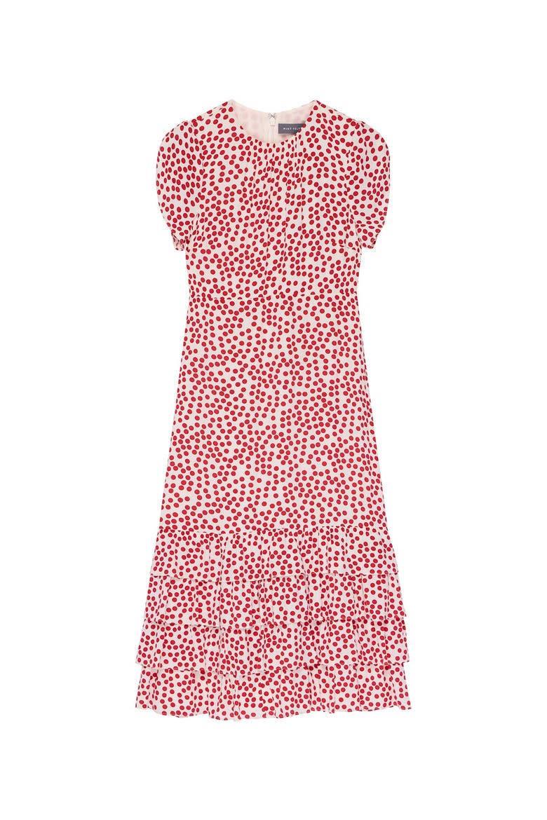 Polka Dot Ruffle Midi Dress