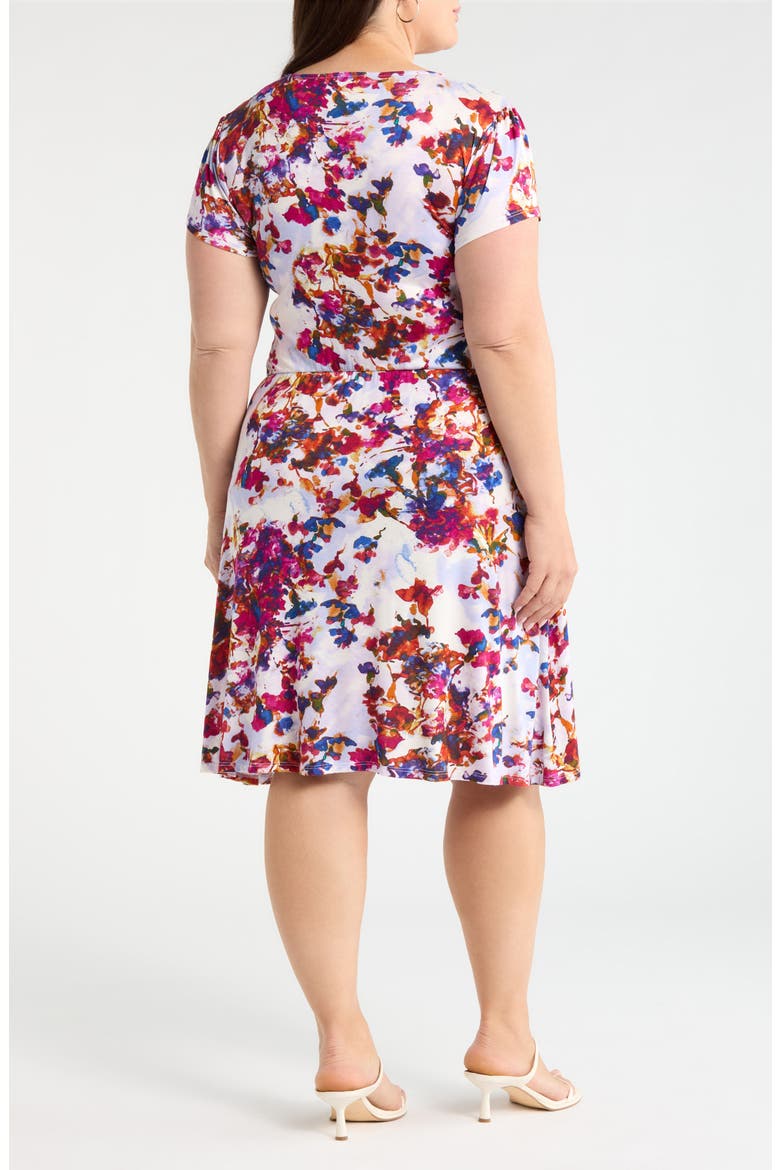 Print Faux Wrap Dress