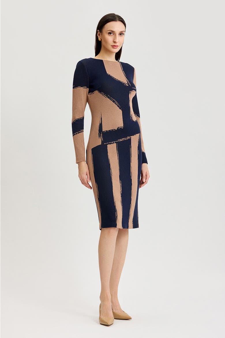 Brushstroke Soft Knit Sheath Dress