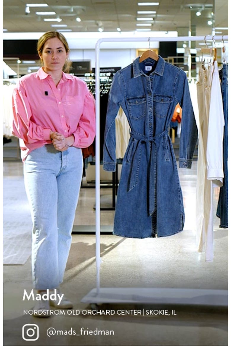 Chloe Long Sleeve Belted Denim Shirtdress