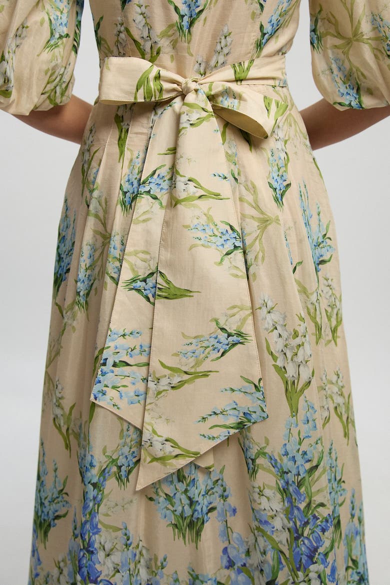 Floral Puff Sleeve Midi Dress