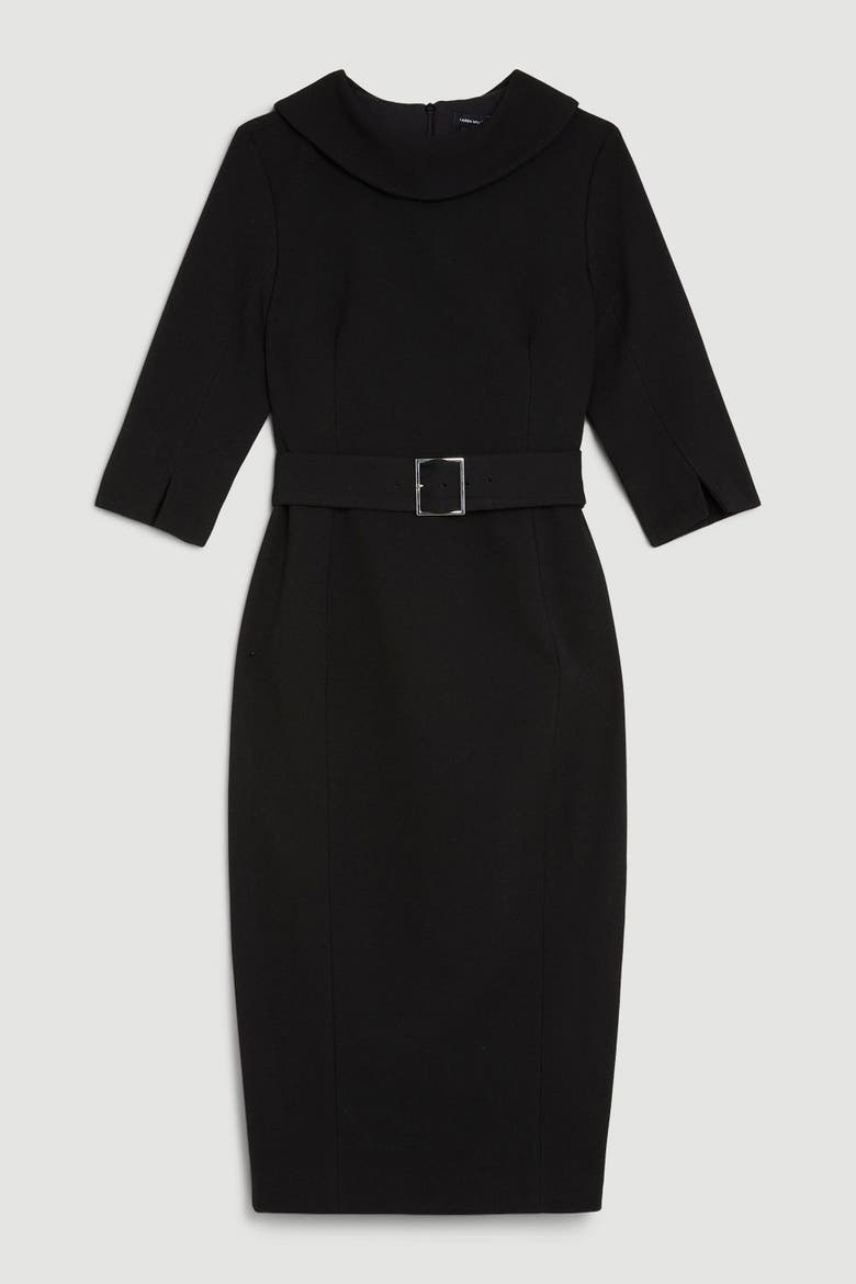 Petite Roll Neck Pencil Midi Dress