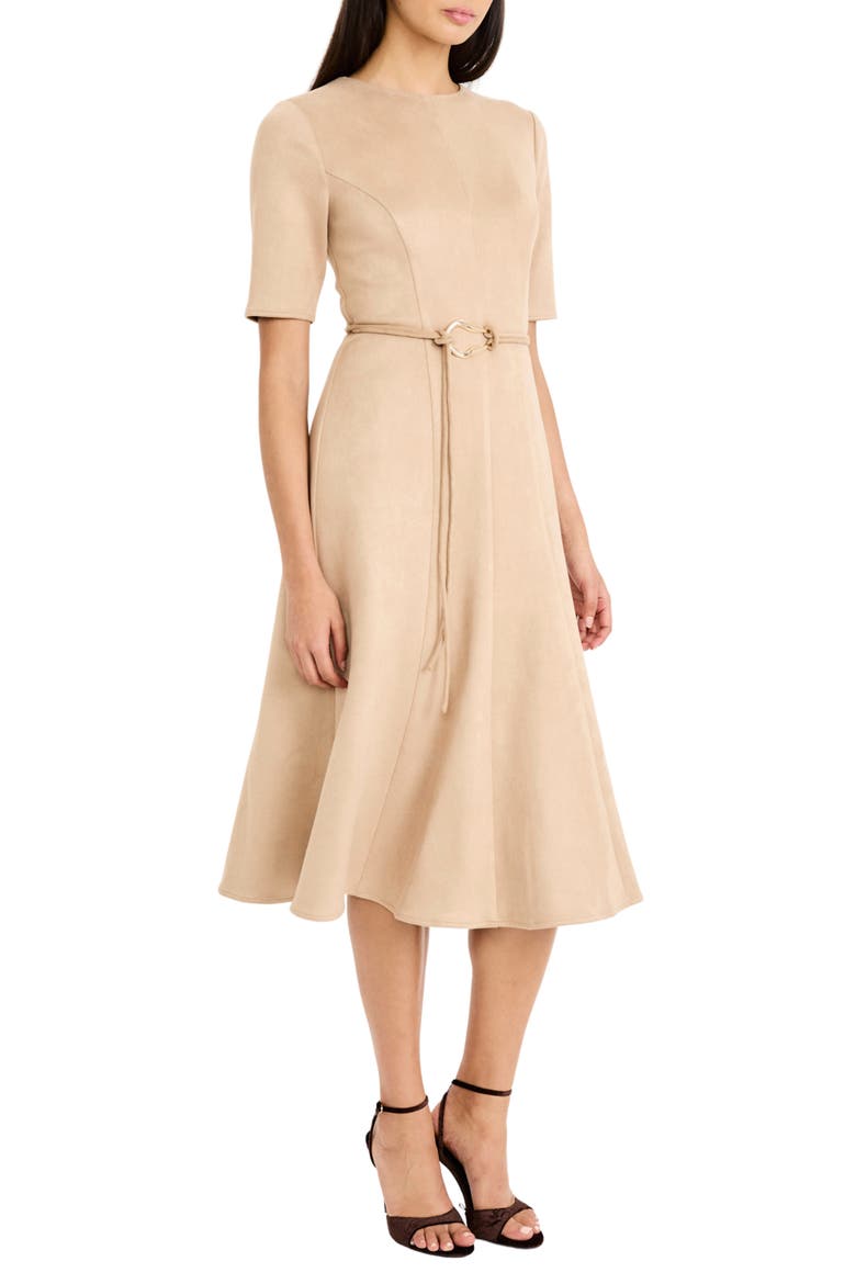 Belted Velvet Midi Dress