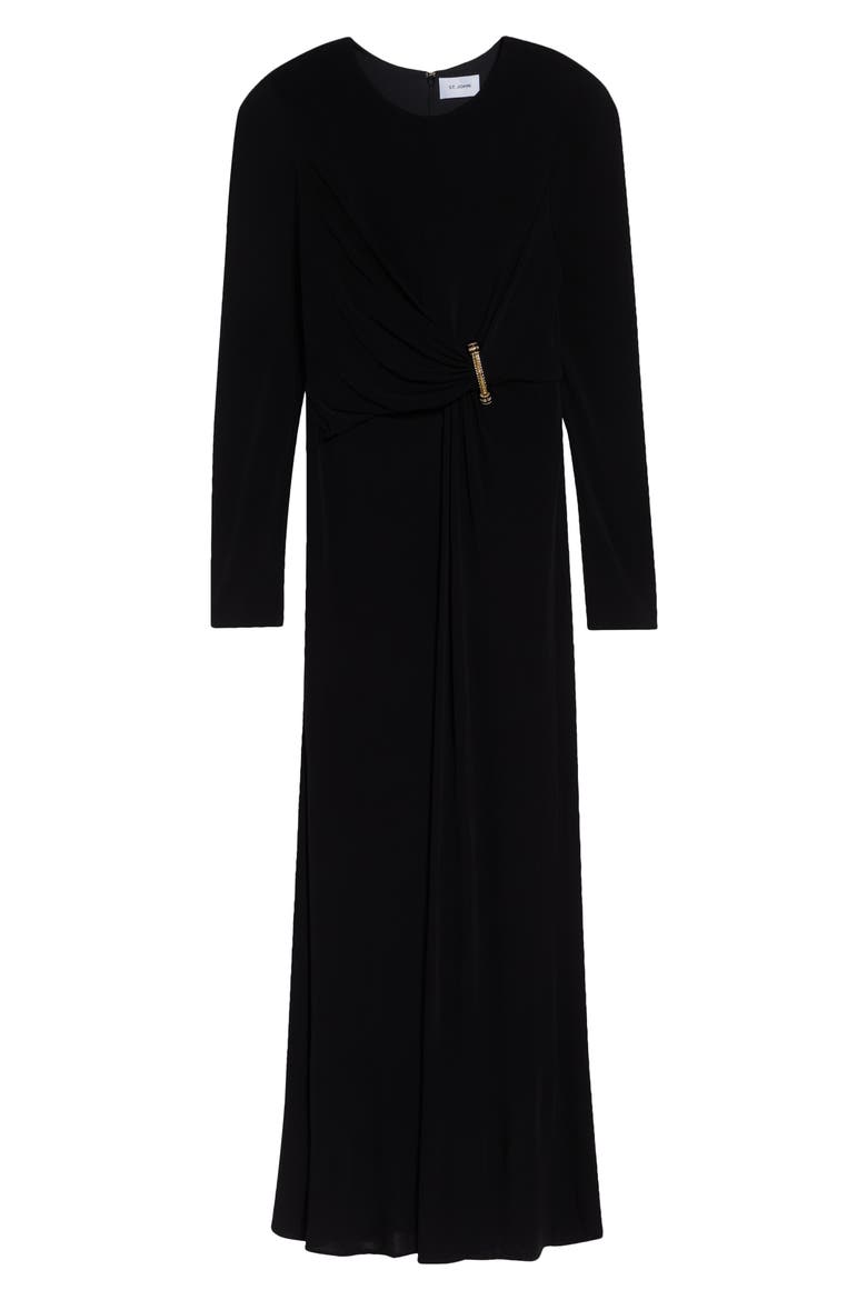 Dominique Long Sleeve Matte Crepe Jersey Gown