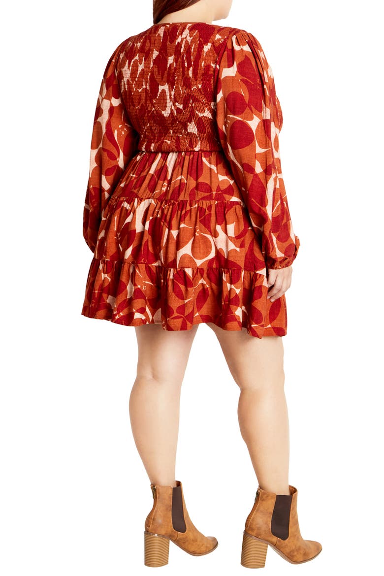Celine Luna Print Long Sleeve Minidress