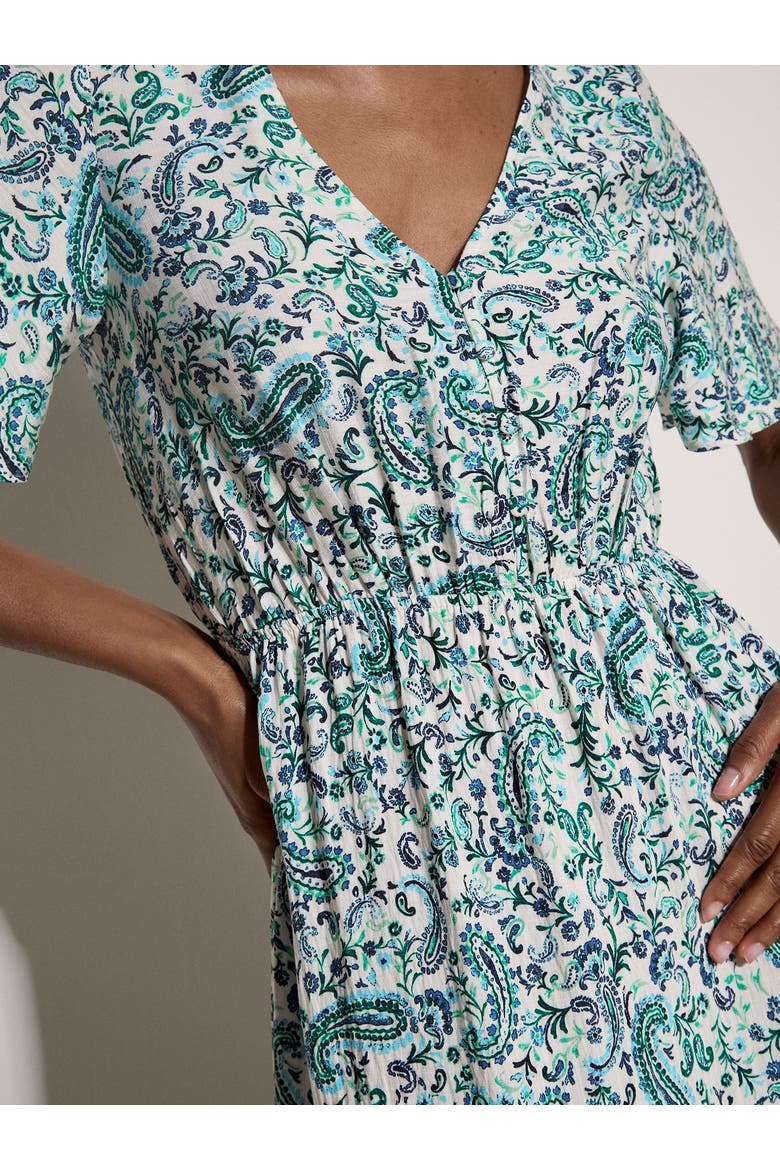 Paisley Border Angel Sleeve Dress