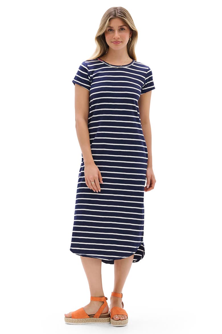 Stripe Jersey Midi Dress