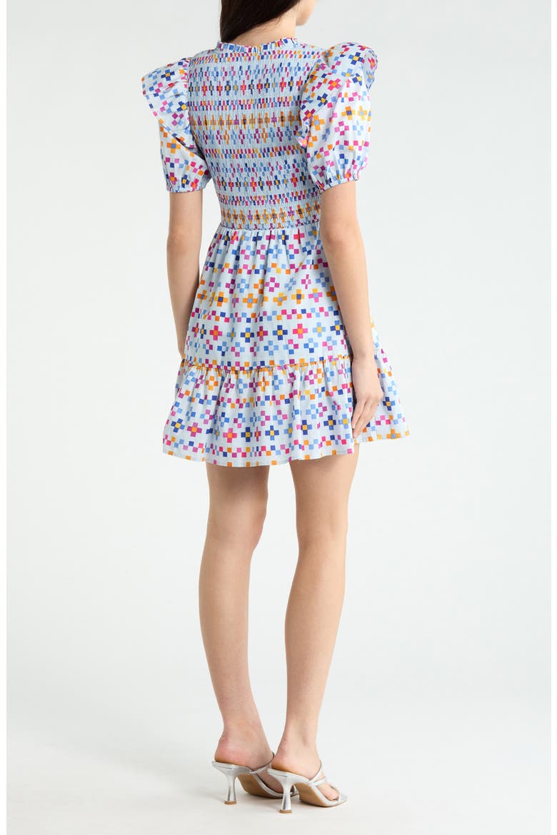 Kessa Geo Smocked Minidress
