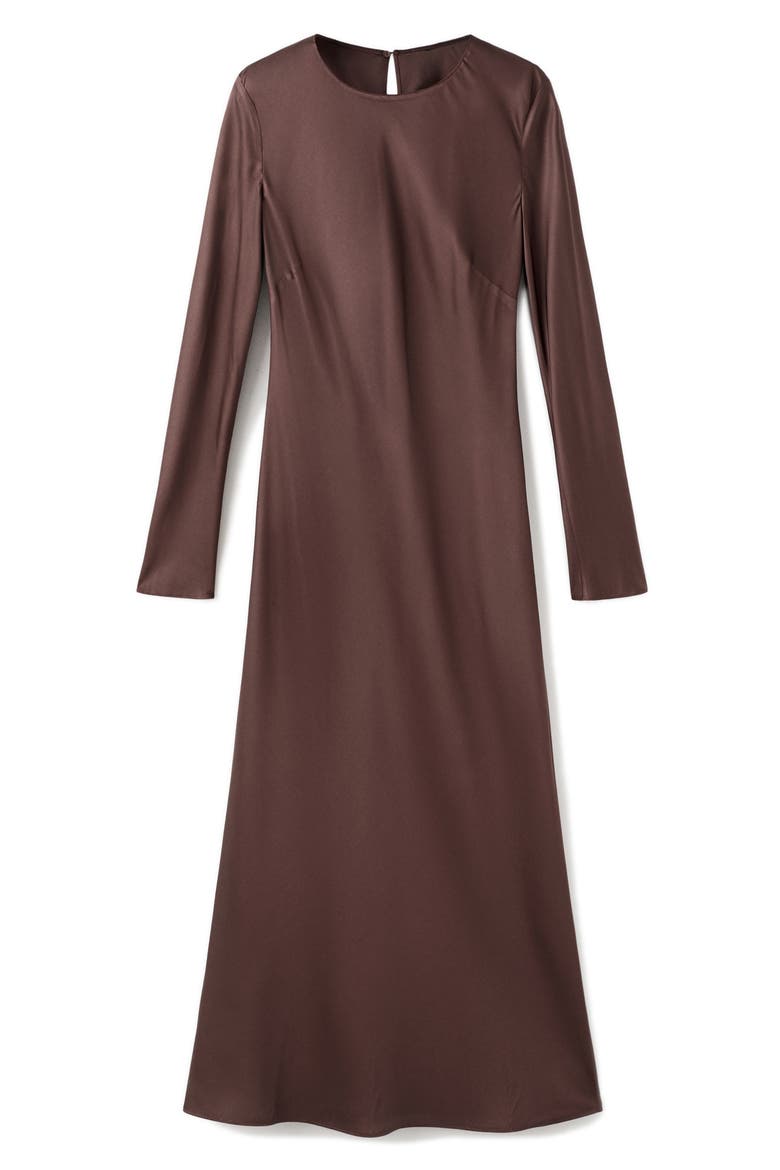 Long Sleeve Satin Midi Dress