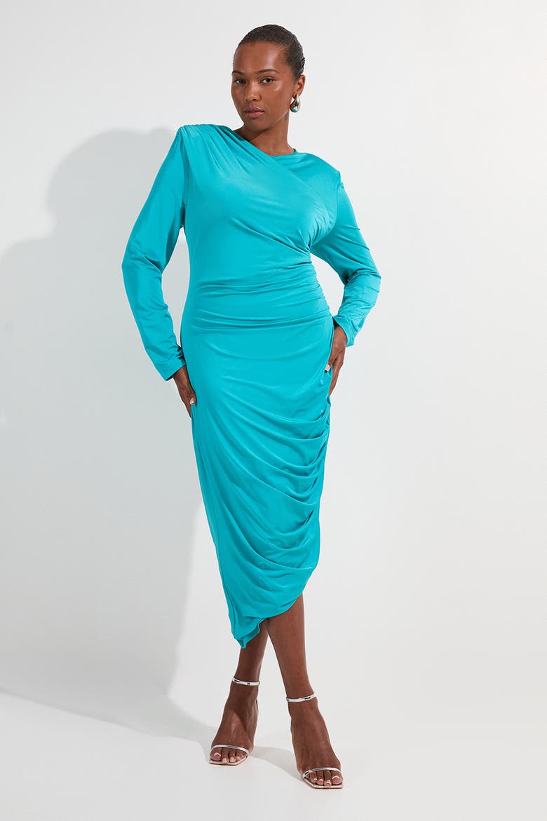 Long Sleeve Ruched Maxi Dress