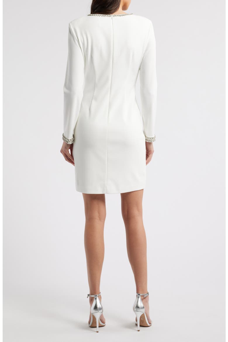 Embellished Long Sleeve Cocktail Dress