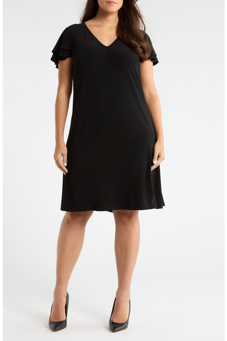 Double Flutter Sleeve A-Line Dress