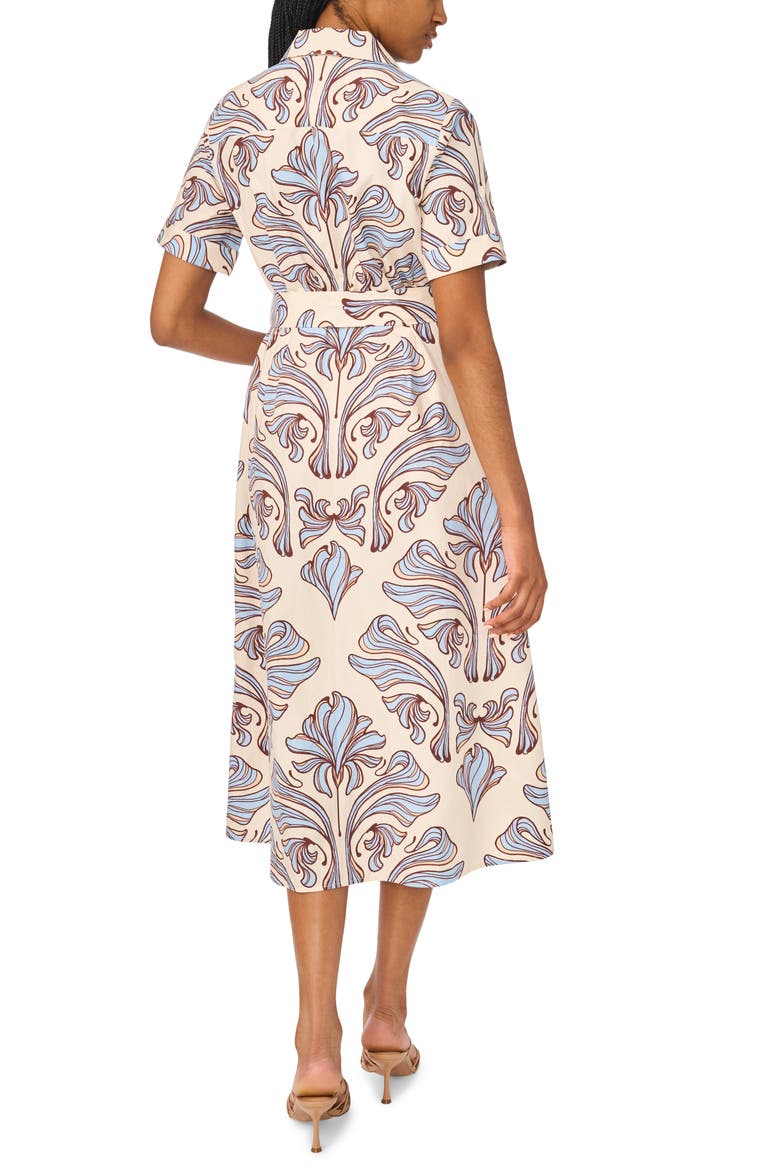 Print Belted Midi Shirtdress
