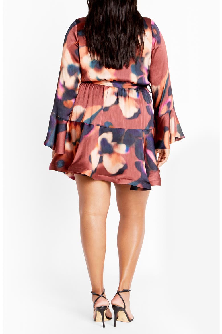 Cherrie Tie Belt Long Sleeve Satin Minidress