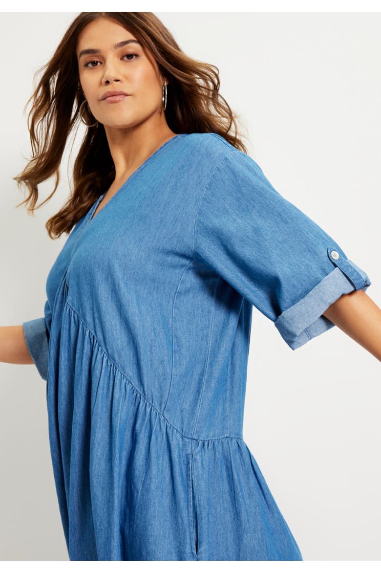 Ruffled Denim Dress