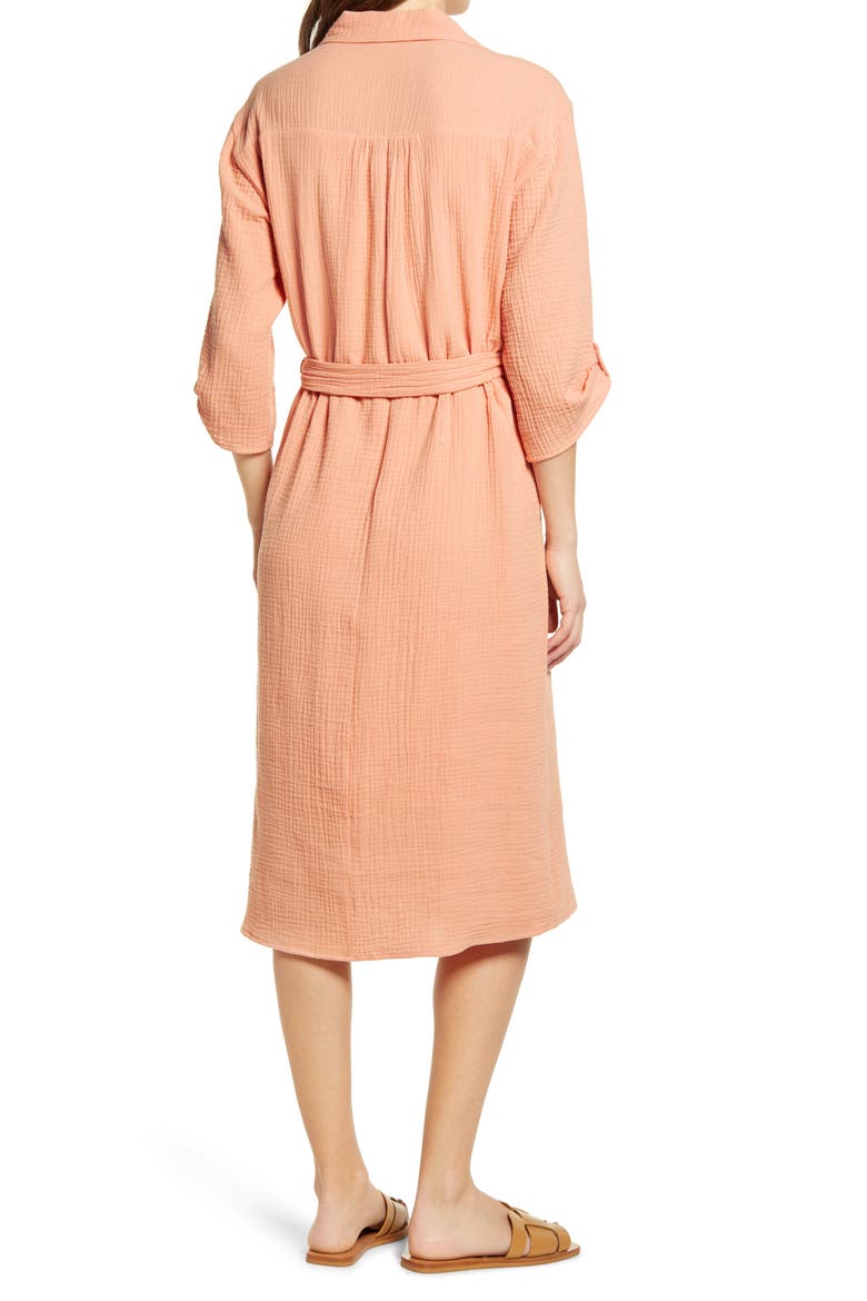Textured Midi Shirtdress