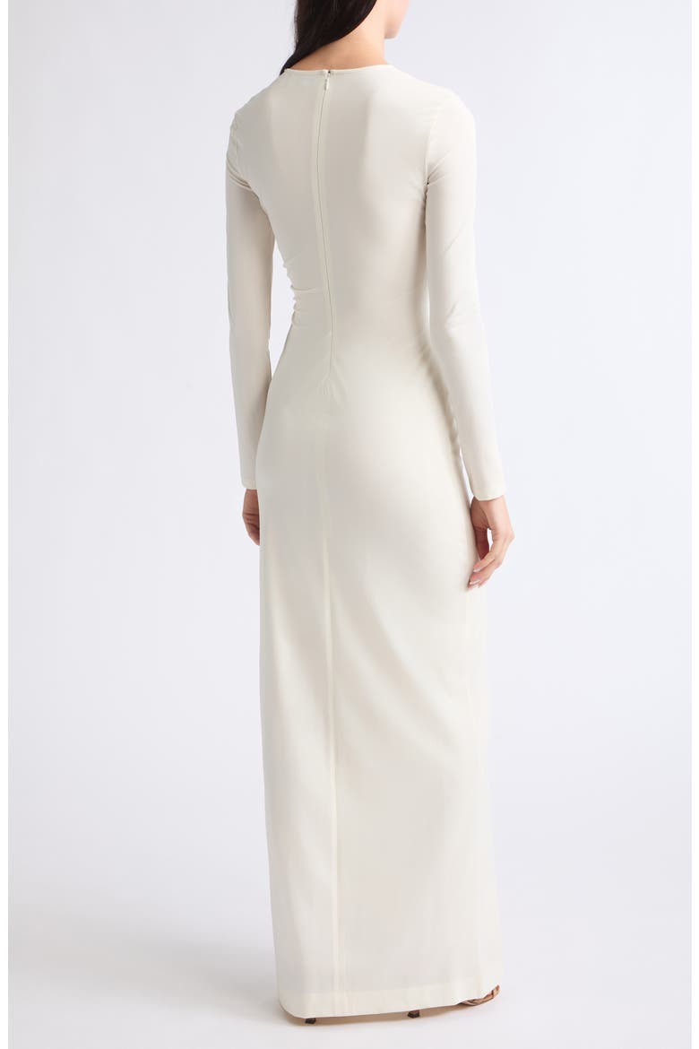 Long Sleeve Jersey Ruched Maxi Dress
