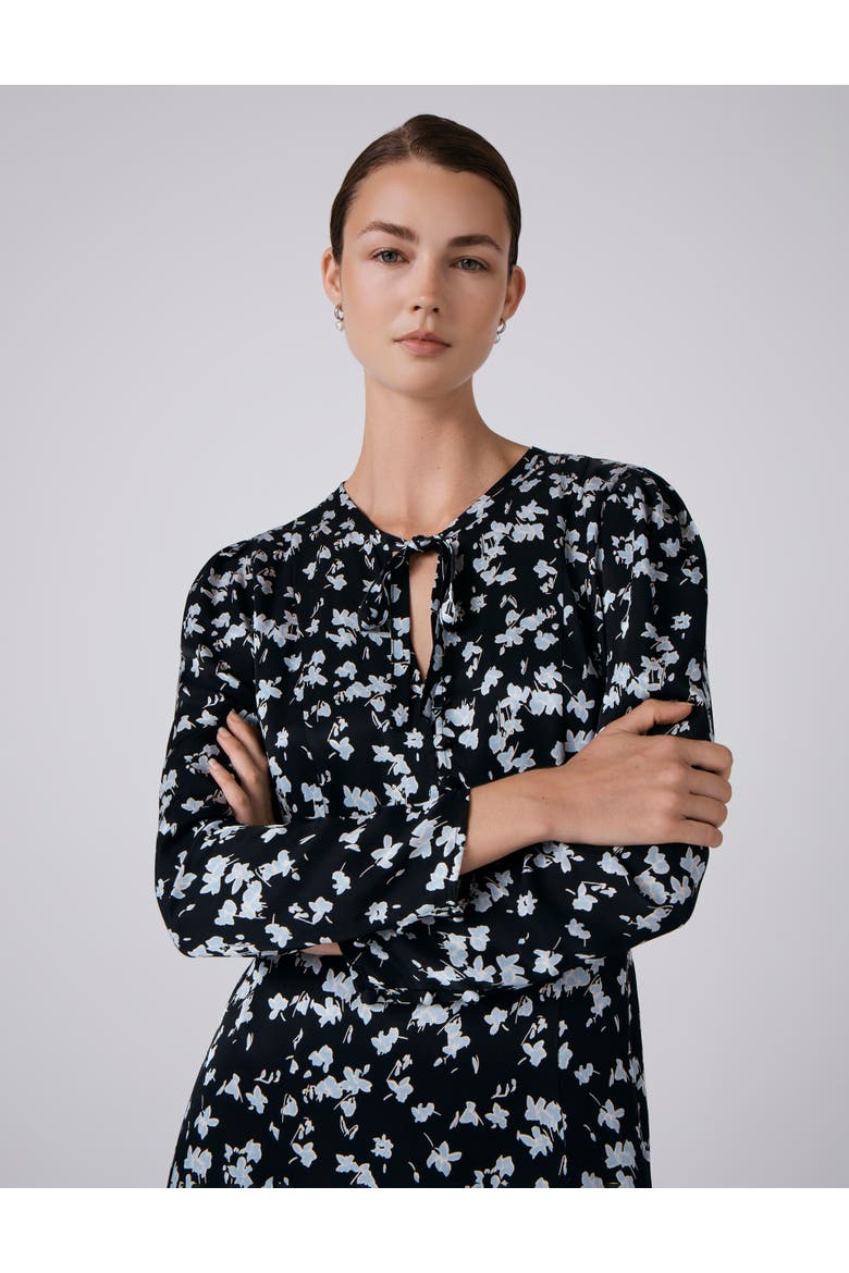 Ana Floral Satin Midi Dress