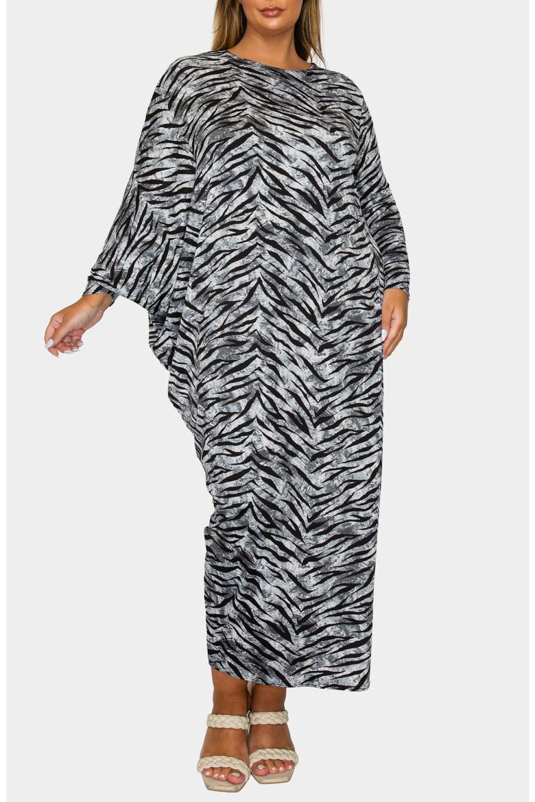 Mary J Asymmetric Long Sleeve Maxi Dress