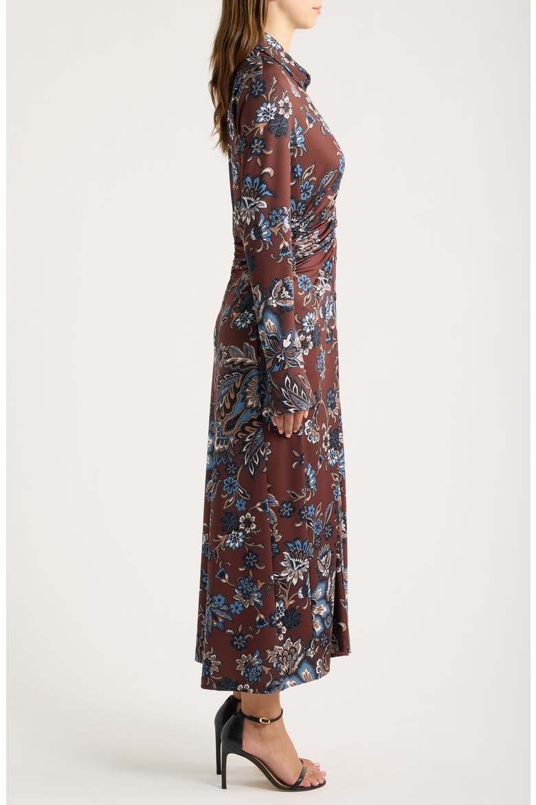 Floral Long Sleeve Midi Shirtdress