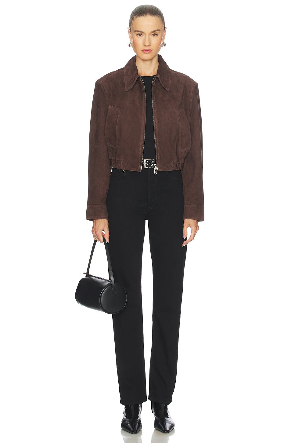 AGOLDE Aura Long Sleeve Bodysuit in Black - Image 5