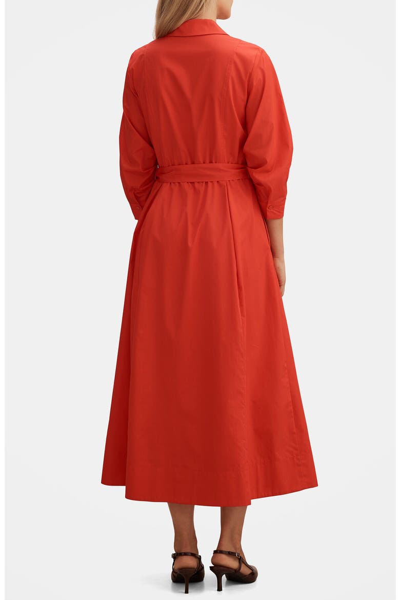 Sally Tie Belt Cotton Midi Shirtdress