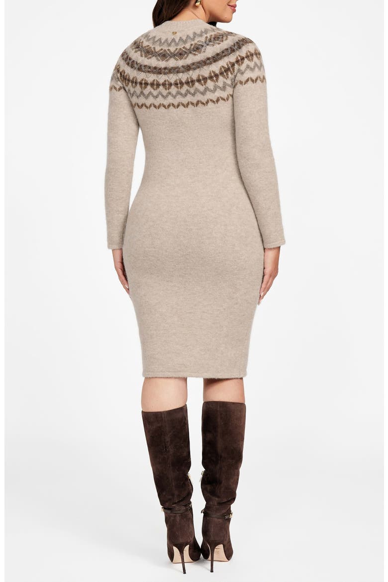 Akila Jacquard Detail Long Sleeve Sweater Dress