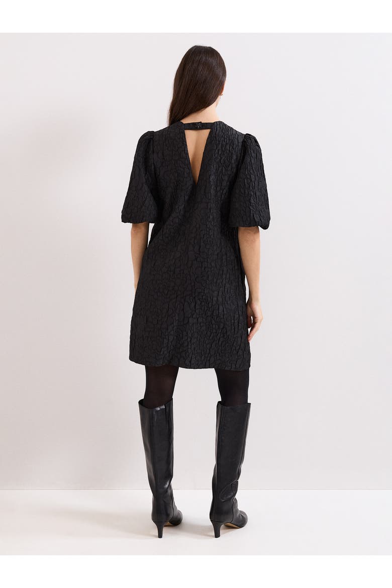 Jacquard Round Neck Mini Dress