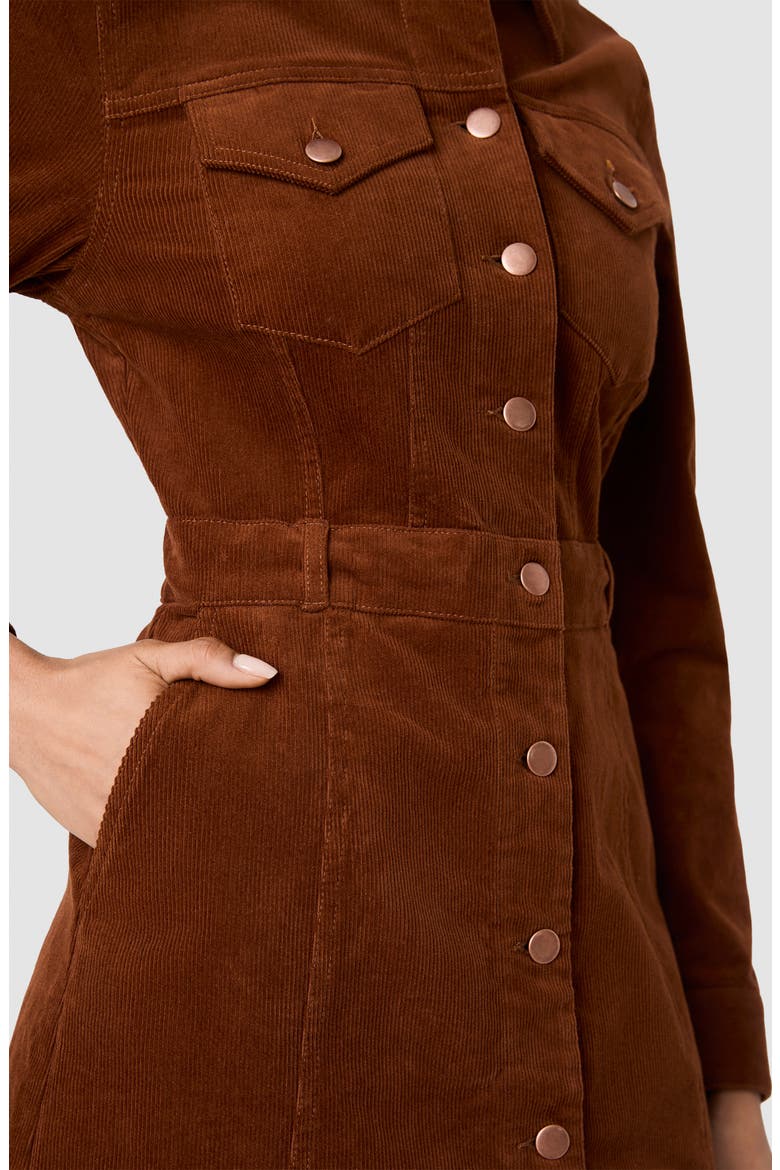 Casey Long Sleeve Corduroy Mini Shirtdress