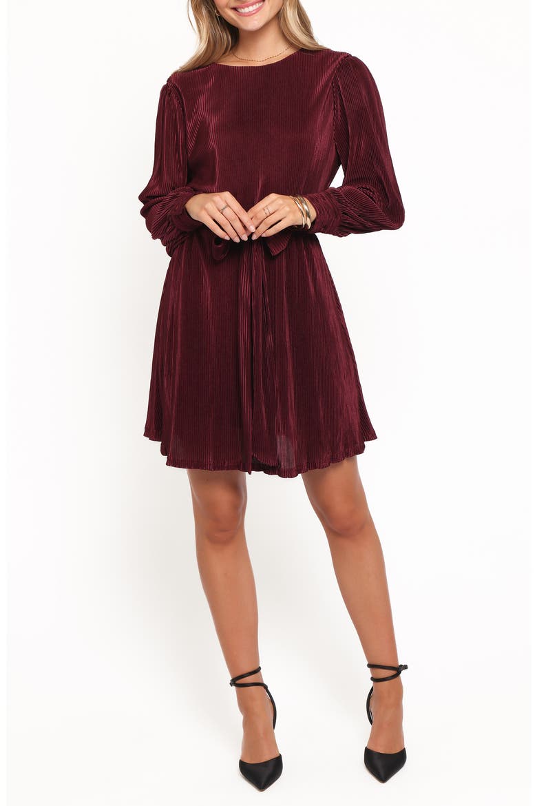 Joy Long Sleeve Plissé Minidress