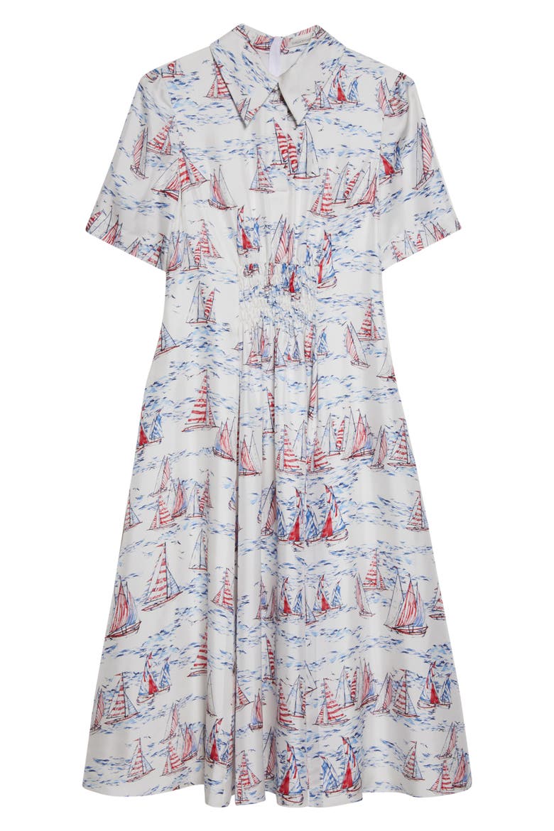 Khloe Print Silk Midi Shirtdress