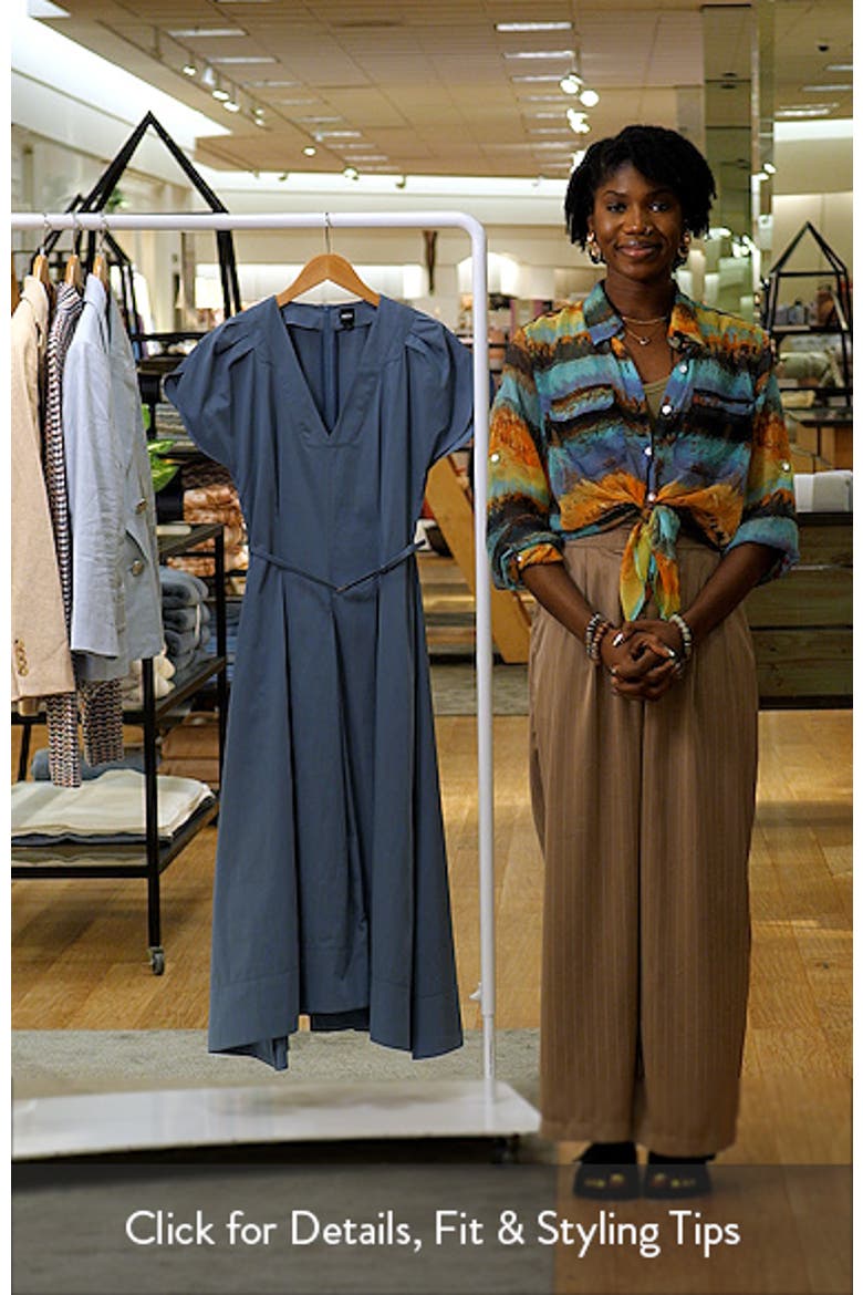 Demnilia Belted Cotton Blend Midi Dress