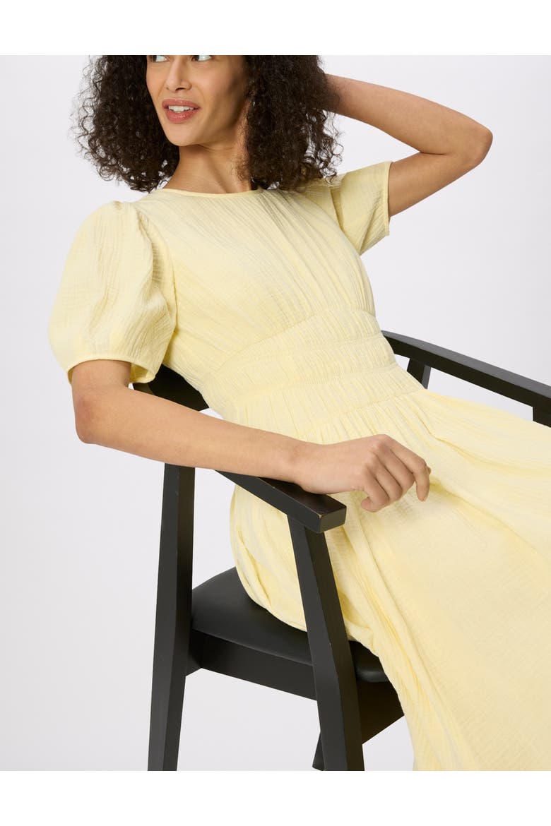 Gathered Textured Midi Dress