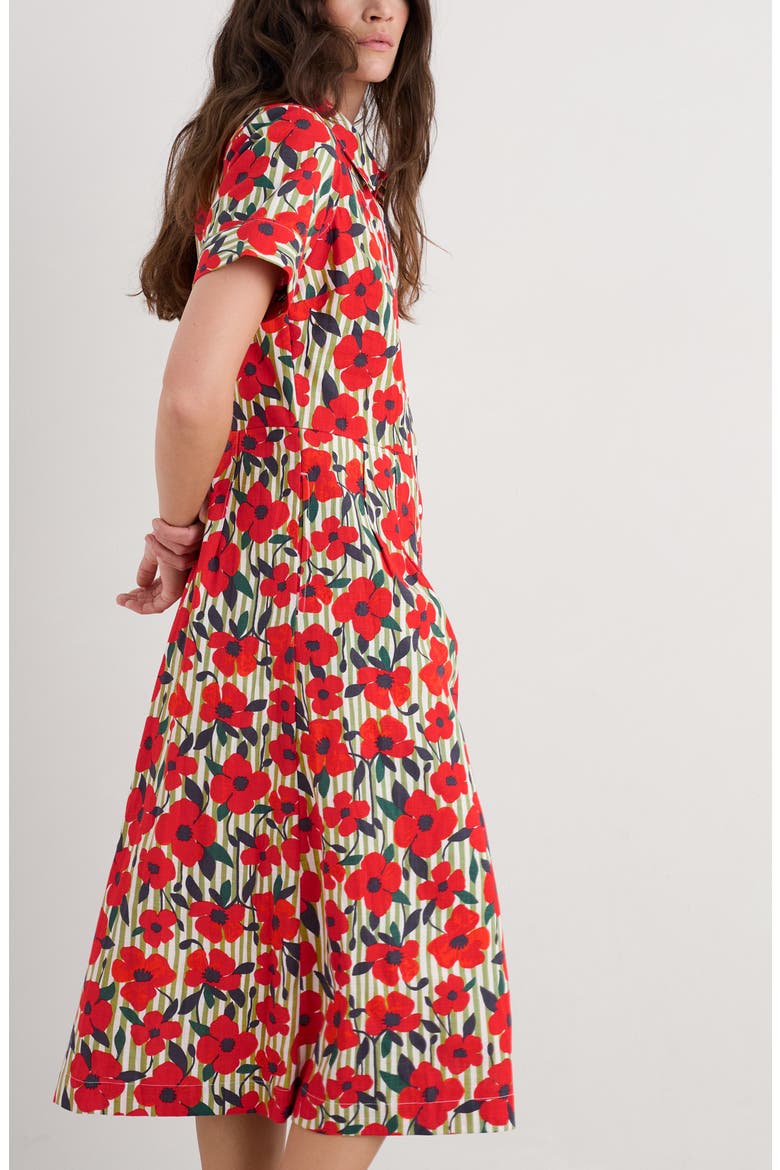 Birch Glade Floral Organic Cotton Midi Shirtdress