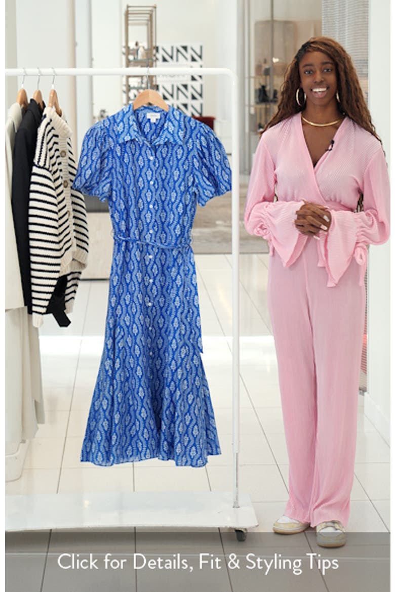 Floral Short Sleeve Midi Shirtdress