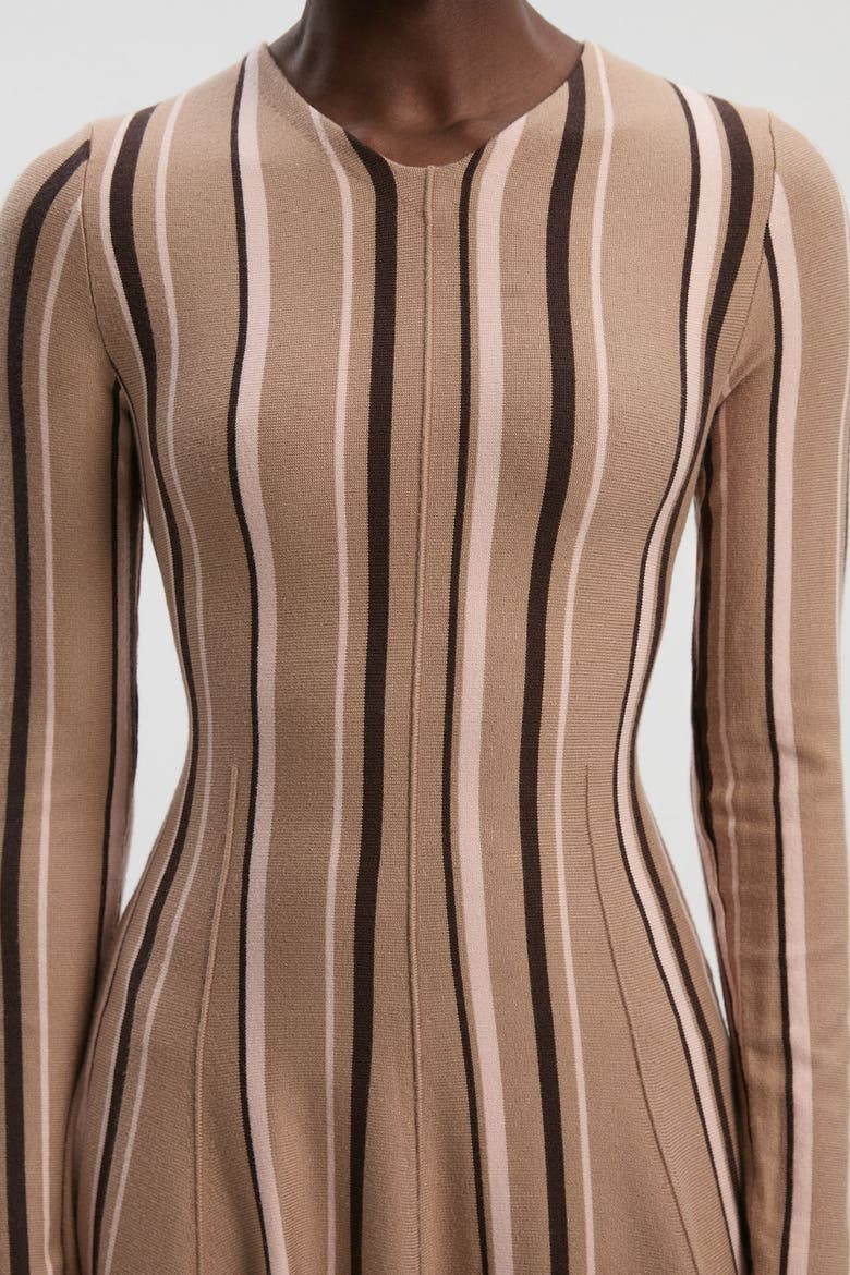 Asymmetric Hem Knit Midi Dress