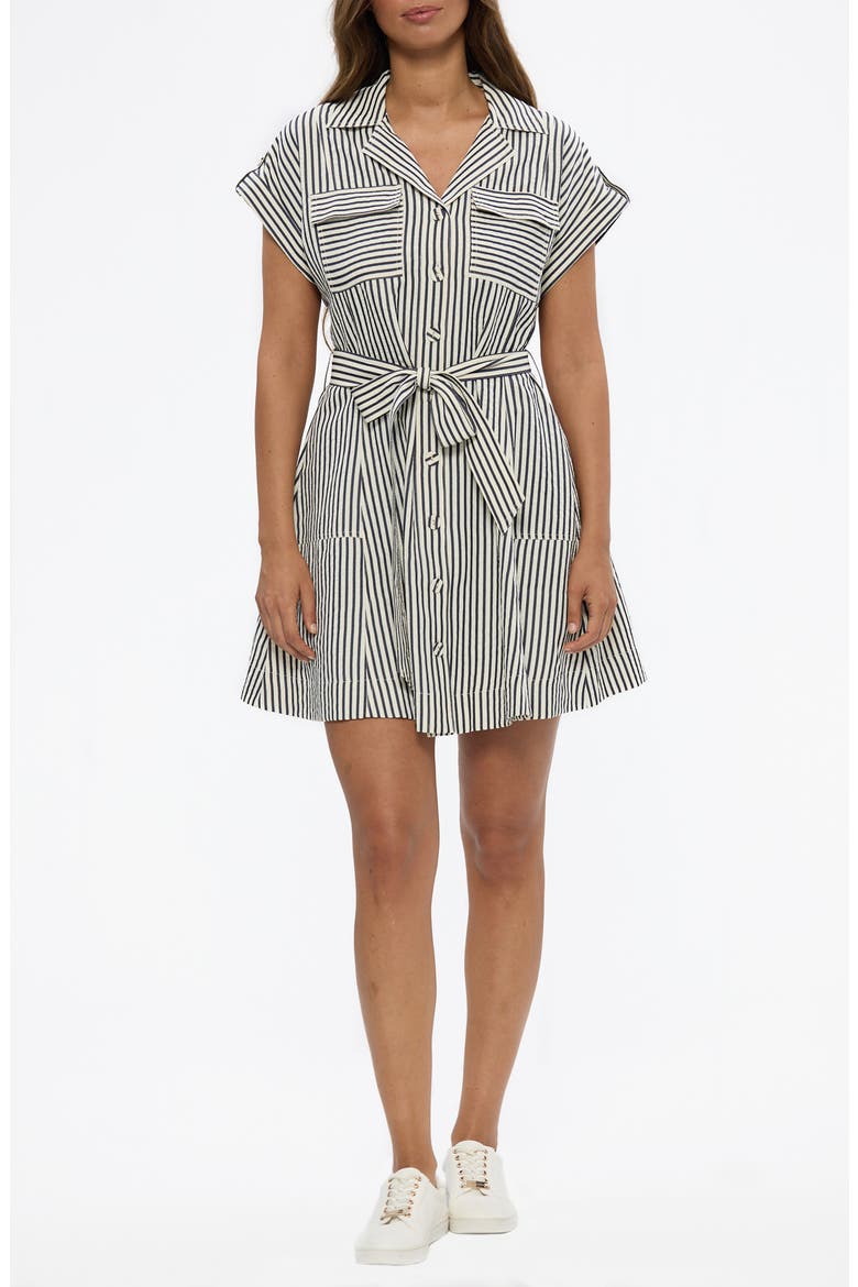 Portia Stripe Mini Shirtdress