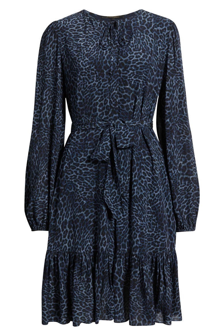 Cheryl Print Ruffle Hem Long Sleeve Dress