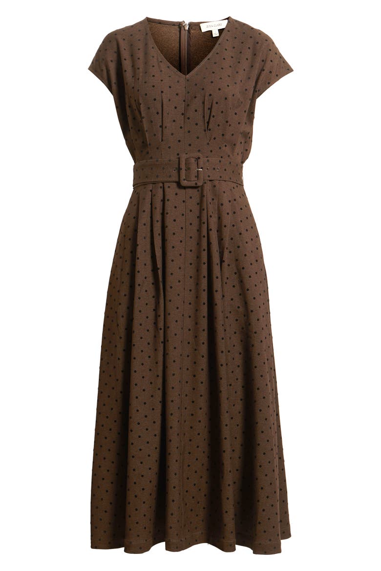 Dot Belted Midi Dress