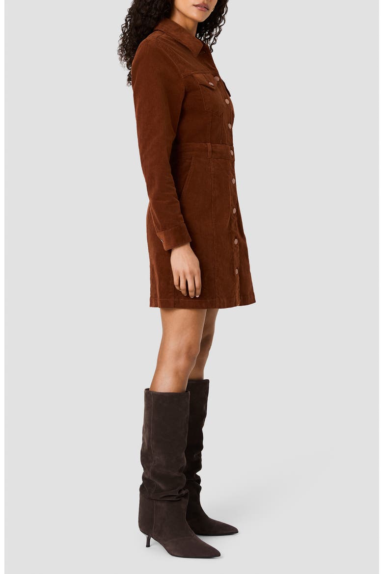 Casey Long Sleeve Corduroy Mini Shirtdress