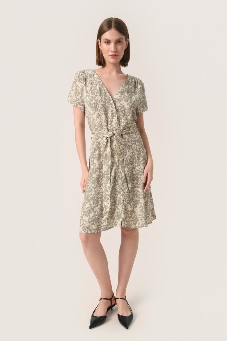 SLSylvia V-neck Short Sleeve Belt Dress