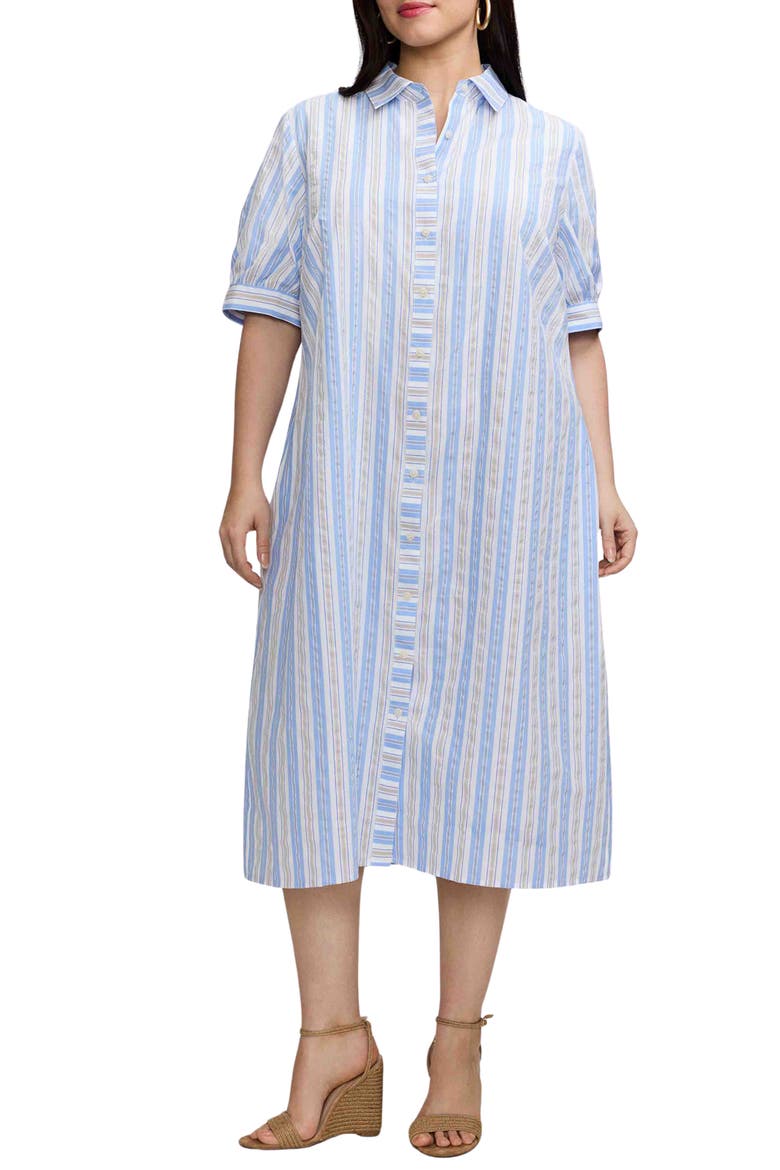 Esther Belted Stripe Cotton Shirtdress