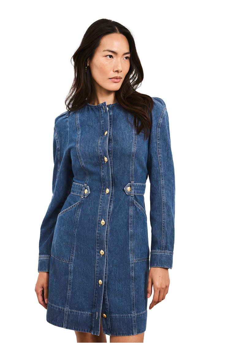 Denim Puff Sleeve Mini Dress